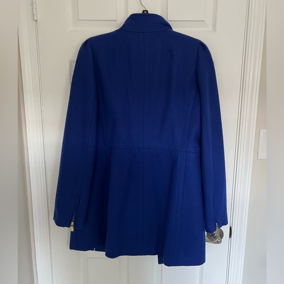 Banana Republicans Colbalt Blue Puff Sleeve Wool Coat - Picture 6 of 9
